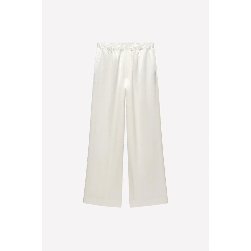 Zara Ludovic De Saint Sernin Womens Pants L White Satin Trousers 9118/604 NWT - Picture 3 of 14
